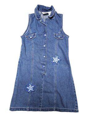 Y2K Expressions sleeveless denim shirt dress . girls 6 / 6X